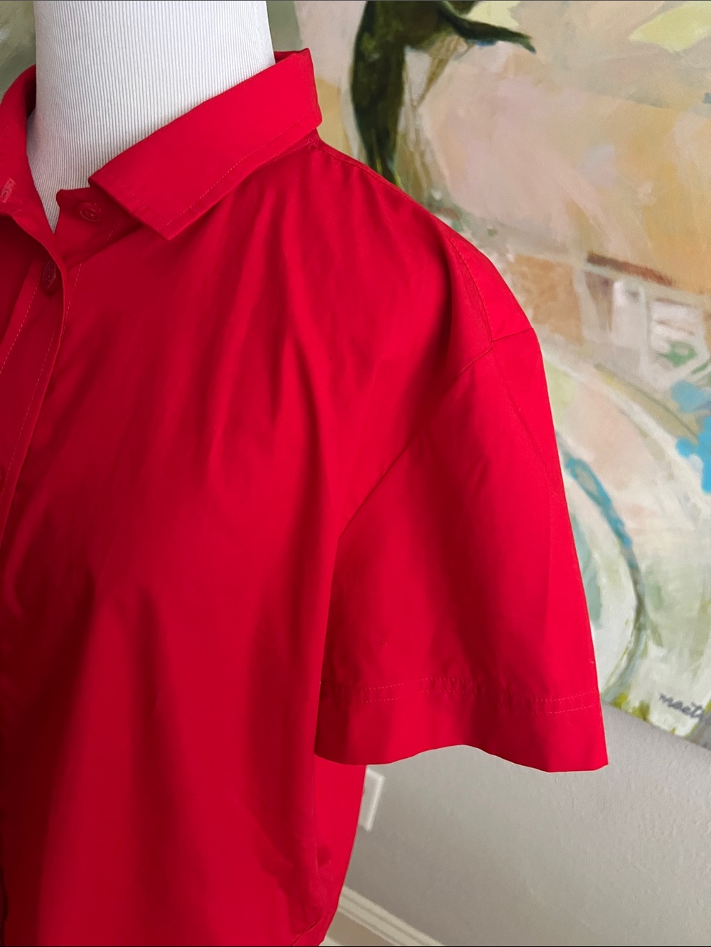 J. Crew Gamine shirt in cotton poplin Size 14 Red - Picture 8 of 16